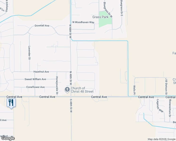 map of restaurants, bars, coffee shops, grocery stores, and more near 211 North 48th Street West in Billings