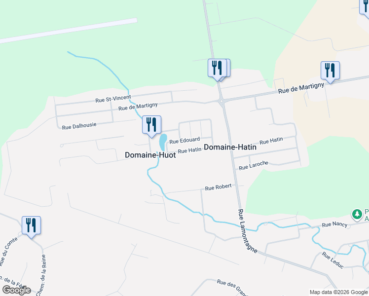 map of restaurants, bars, coffee shops, grocery stores, and more near 866 Rue Hatin in Saint-Jérôme