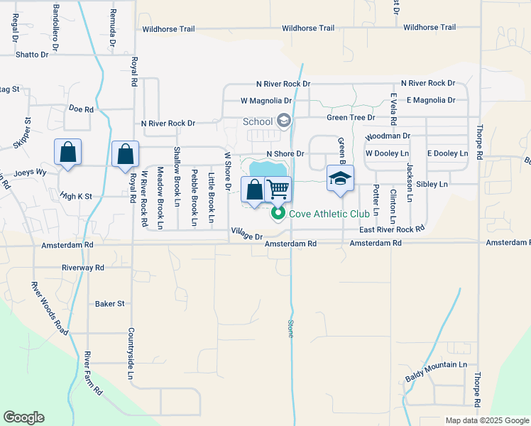 map of restaurants, bars, coffee shops, grocery stores, and more near 129 Village Drive in Belgrade