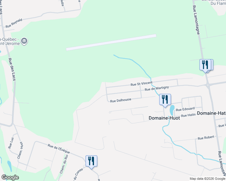 map of restaurants, bars, coffee shops, grocery stores, and more near 989 Rue Saint-Vincent in Saint-Jérôme