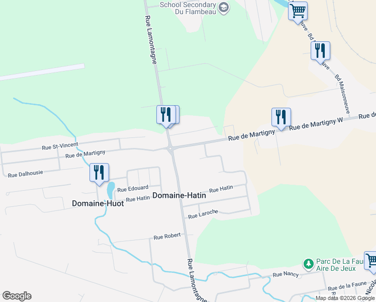 map of restaurants, bars, coffee shops, grocery stores, and more near 837 Rue de Martigny Ouest in Saint-Jérôme