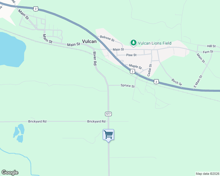 map of restaurants, bars, coffee shops, grocery stores, and more near County Road 577 in Dickinson