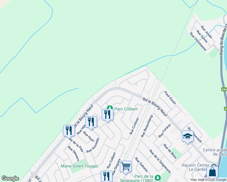 map of restaurants, bars, coffee shops, grocery stores, and more near 794 Boulevard le Bourg Neuf in Repentigny