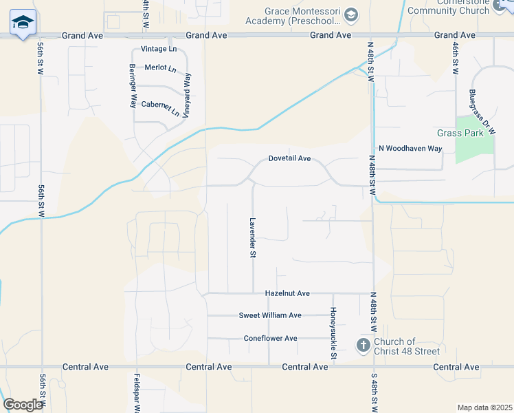 map of restaurants, bars, coffee shops, grocery stores, and more near 619 Lavender Street in Billings