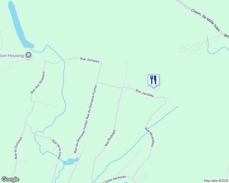 map of restaurants, bars, coffee shops, grocery stores, and more near 136 Rue Rudolph in Saint-Colomban