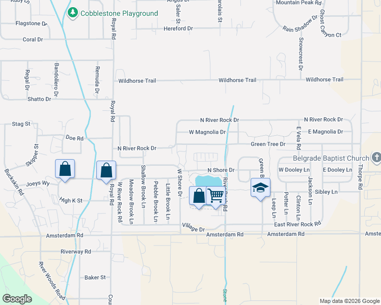 map of restaurants, bars, coffee shops, grocery stores, and more near 31 North Shore Drive in Belgrade