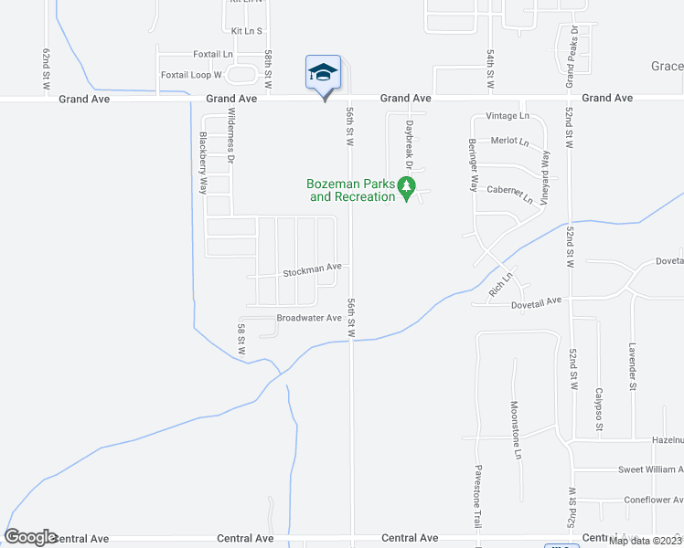 map of restaurants, bars, coffee shops, grocery stores, and more near North Fork Trail in Billings
