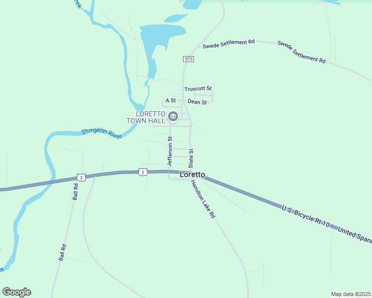 map of restaurants, bars, coffee shops, grocery stores, and more near Charles Street in Loretto
