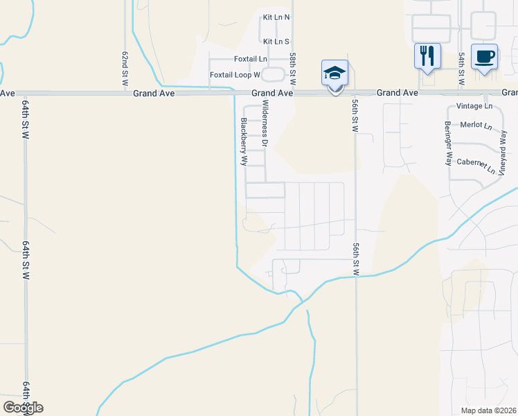 map of restaurants, bars, coffee shops, grocery stores, and more near 5726 Horseshoe Trail in Billings