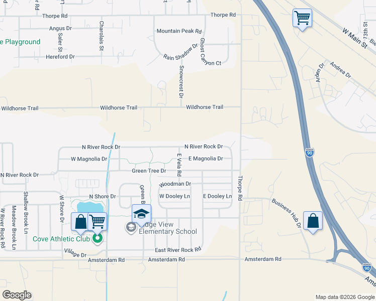 map of restaurants, bars, coffee shops, grocery stores, and more near 921 North River Rock Drive in Belgrade