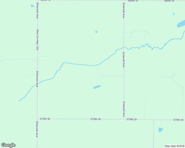 map of restaurants, bars, coffee shops, grocery stores, and more near 57364 Emerald Avenue in Pine City