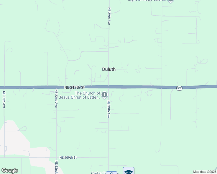 map of restaurants, bars, coffee shops, grocery stores, and more near Northeast 29th Avenue in Ridgefield