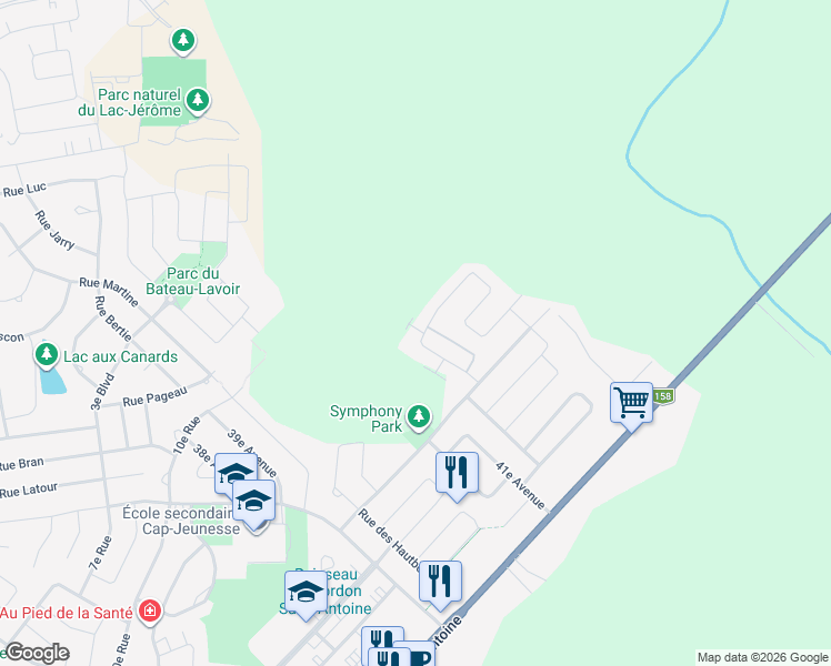 map of restaurants, bars, coffee shops, grocery stores, and more near 1655 Rue Wilfrid-Pelletier in Saint-Jérôme