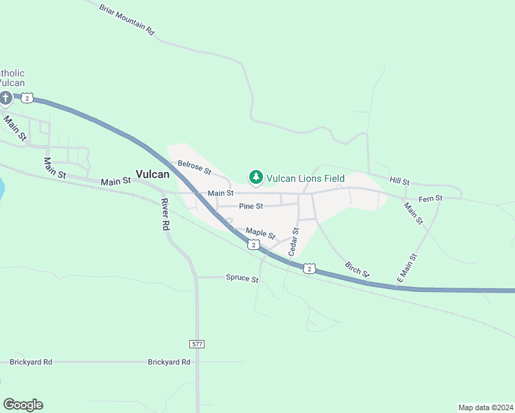 map of restaurants, bars, coffee shops, grocery stores, and more near Pine Street in Dickinson County