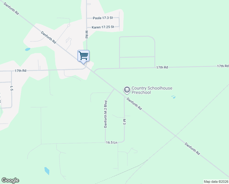 map of restaurants, bars, coffee shops, grocery stores, and more near 5025-5035 Danforth Road in Escanaba