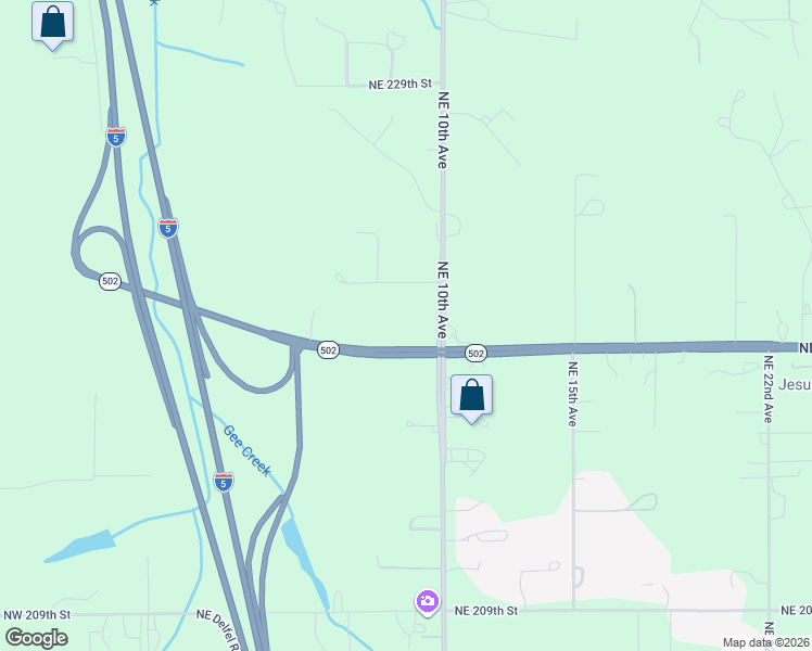 map of restaurants, bars, coffee shops, grocery stores, and more near 1101 Northeast 219th Street in Ridgefield