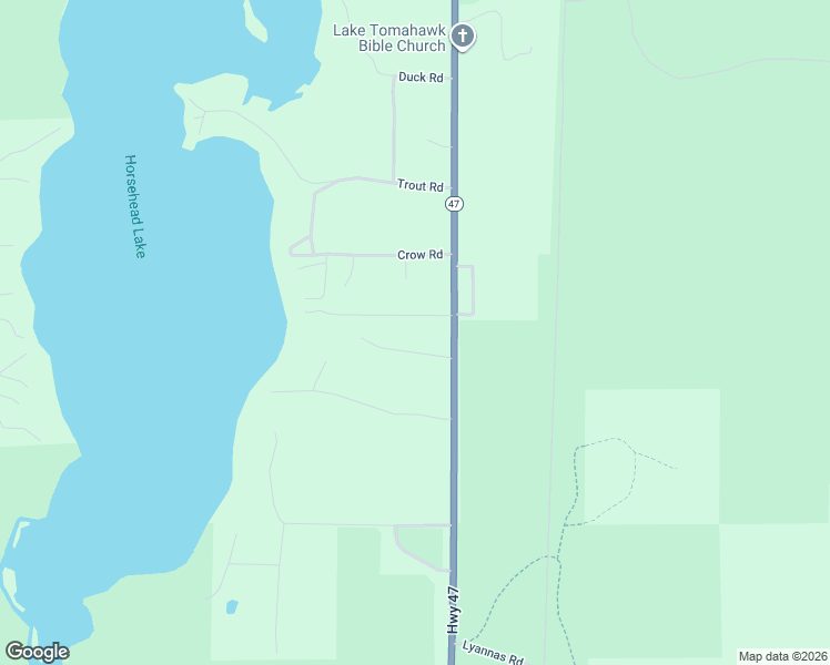 map of restaurants, bars, coffee shops, grocery stores, and more near 6416 Flicker Road in Lake Tomahawk