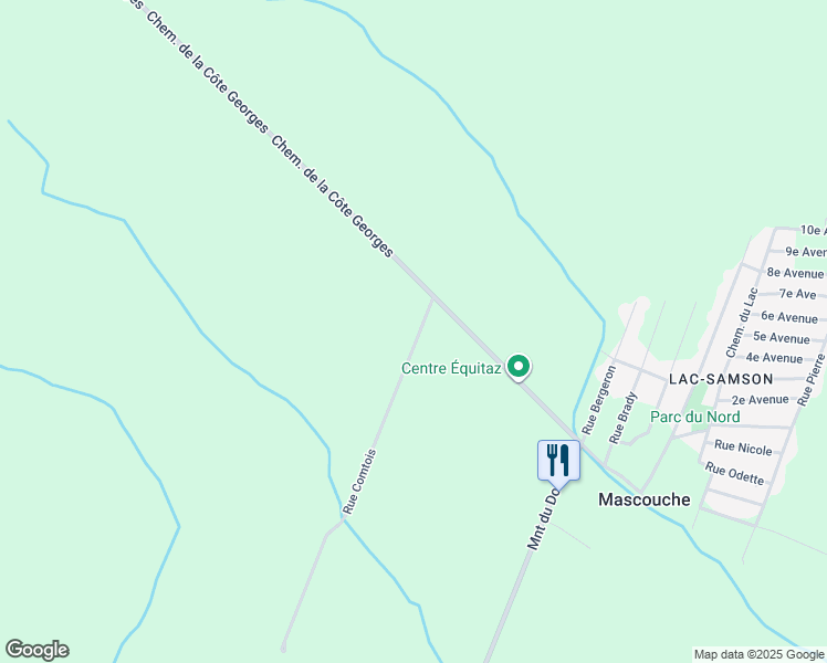 map of restaurants, bars, coffee shops, grocery stores, and more near 2128 Rue Comtois in Mascouche