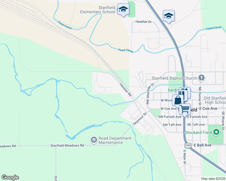 map of restaurants, bars, coffee shops, grocery stores, and more near 77520-77626 County 1331 Road in Stanfield