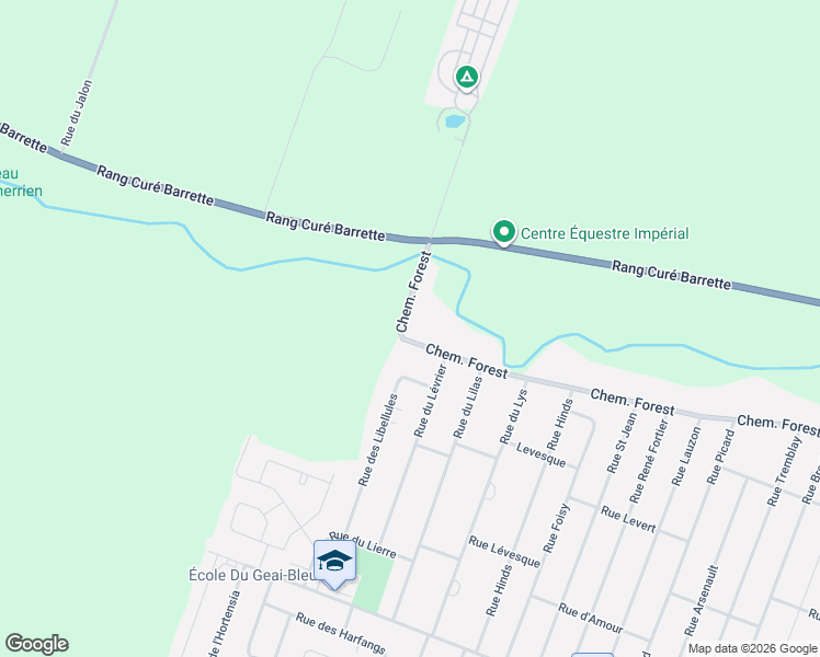 map of restaurants, bars, coffee shops, grocery stores, and more near 7141 Chemin Forest in Terrebonne