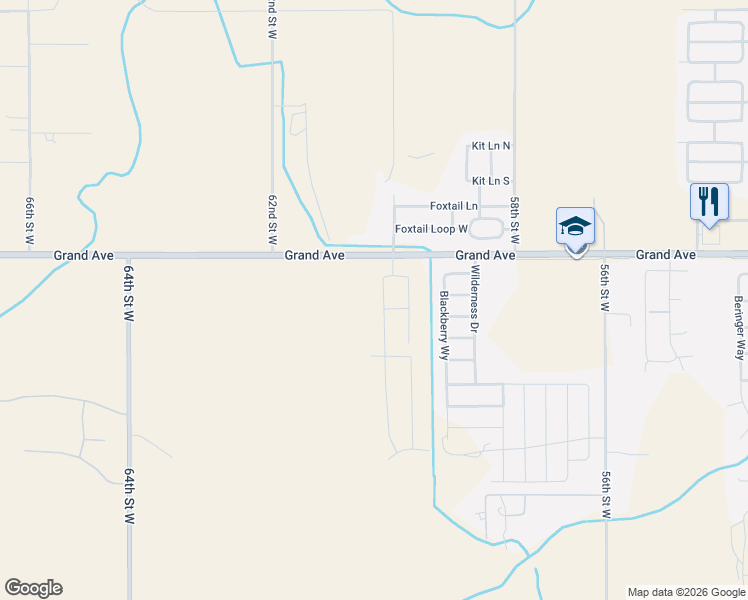 map of restaurants, bars, coffee shops, grocery stores, and more near 5958 Foxtail Loop North in Billings