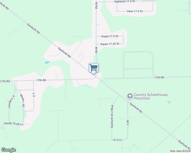 map of restaurants, bars, coffee shops, grocery stores, and more near 6501 M Road in Escanaba