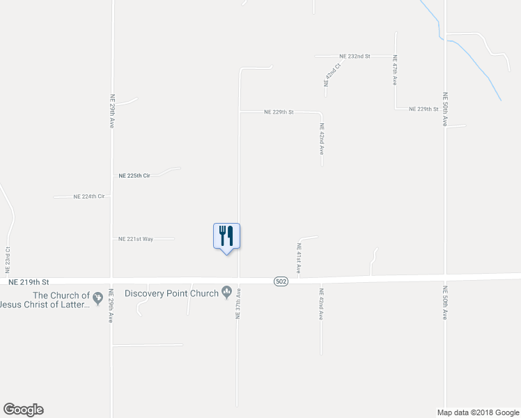 map of restaurants, bars, coffee shops, grocery stores, and more near 22213 Northeast 37th Avenue in Ridgefield