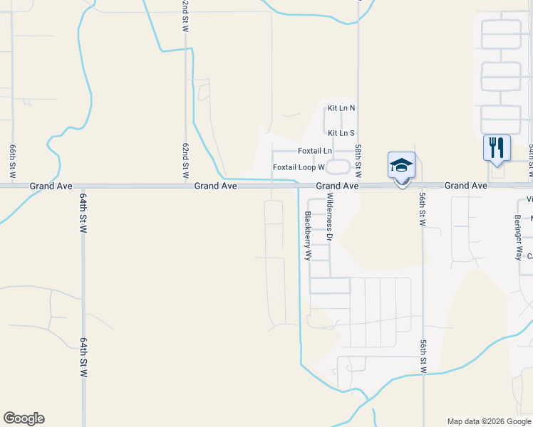 map of restaurants, bars, coffee shops, grocery stores, and more near 5958 Foxtail Loop North in Billings