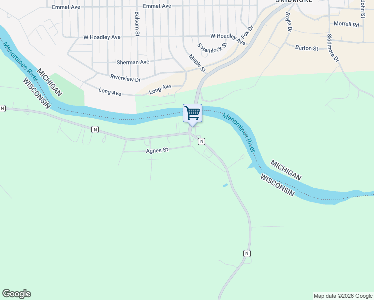 map of restaurants, bars, coffee shops, grocery stores, and more near 473 Agnes Street in Niagara