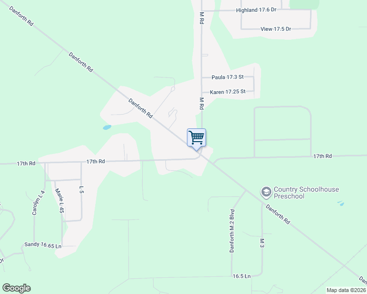 map of restaurants, bars, coffee shops, grocery stores, and more near 4889 Danforth Road in Escanaba