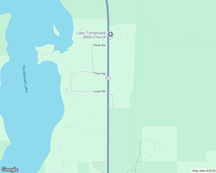 map of restaurants, bars, coffee shops, grocery stores, and more near 6638 Wisconsin 47 in Lake Tomahawk