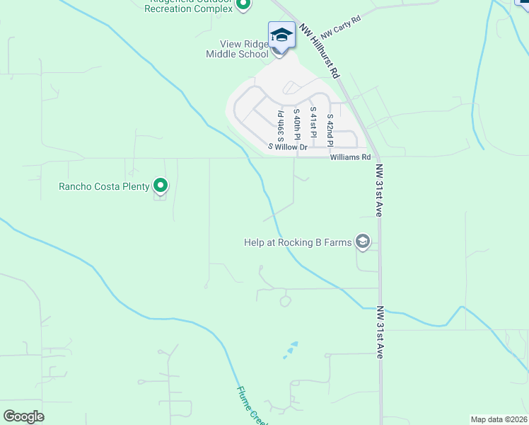map of restaurants, bars, coffee shops, grocery stores, and more near 4107 Northwest 229th Street in Ridgefield