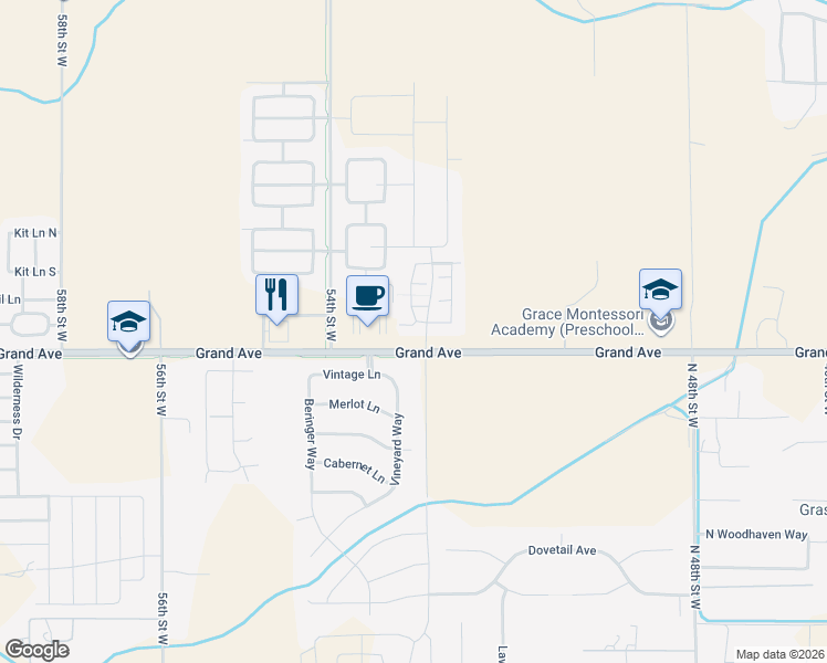 map of restaurants, bars, coffee shops, grocery stores, and more near 1506 Silver Run Trail in Billings