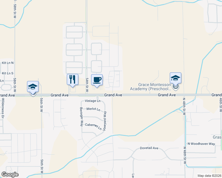 map of restaurants, bars, coffee shops, grocery stores, and more near 1506 Silver Run Trail in Billings