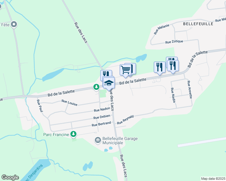 map of restaurants, bars, coffee shops, grocery stores, and more near 998 Rue des Lacs in Saint-Jérôme