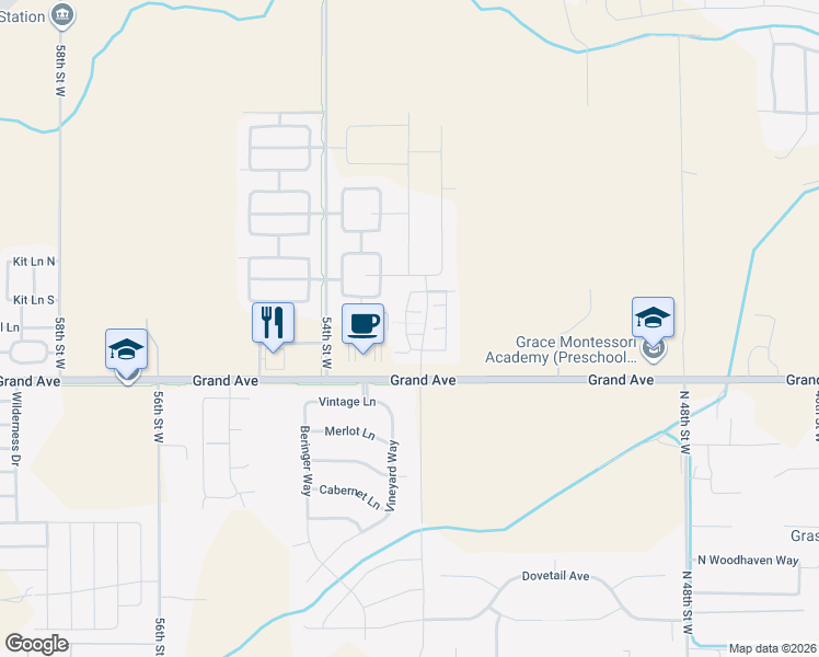 map of restaurants, bars, coffee shops, grocery stores, and more near 1551 Silver Run Trail in Billings