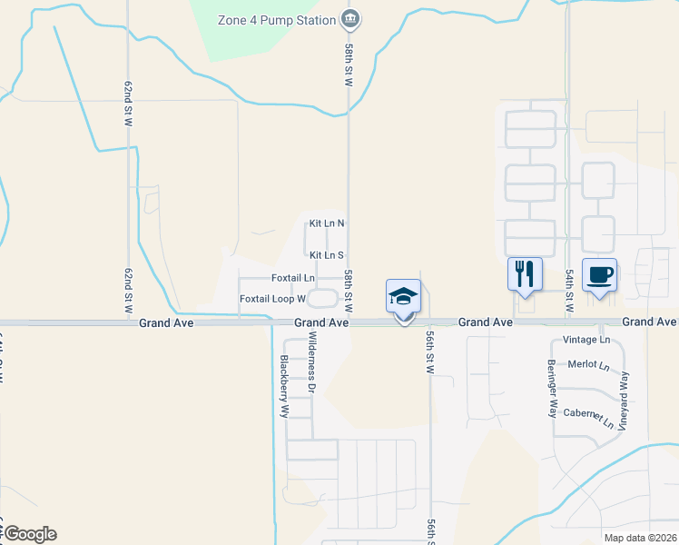 map of restaurants, bars, coffee shops, grocery stores, and more near 58th St W in Billings
