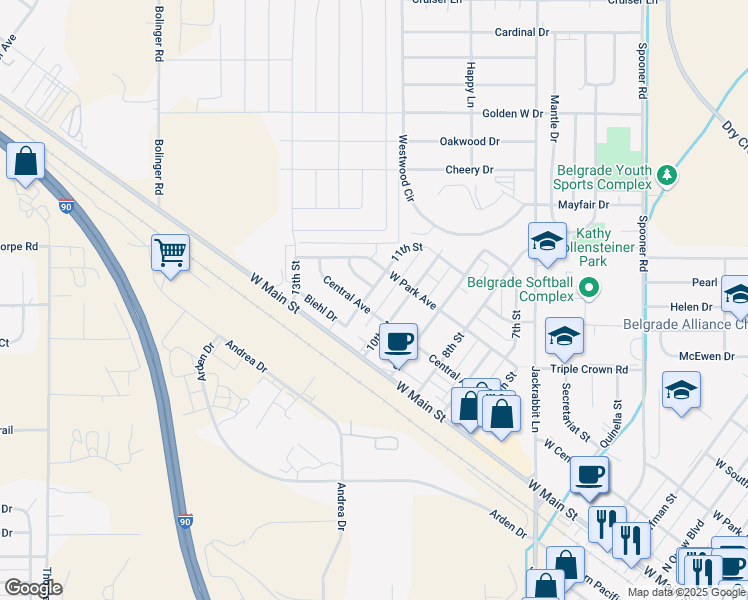 map of restaurants, bars, coffee shops, grocery stores, and more near 102 11th Street in Belgrade