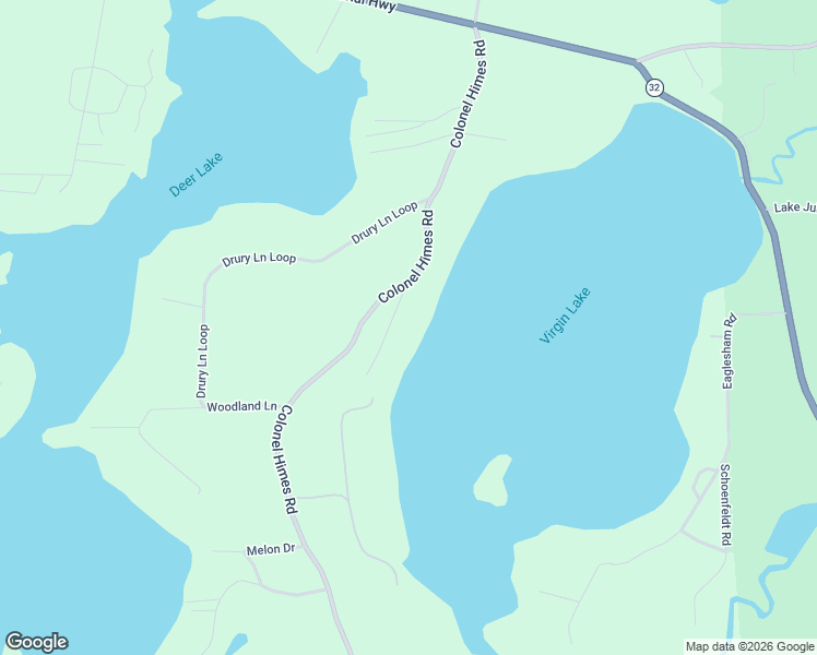 map of restaurants, bars, coffee shops, grocery stores, and more near 6750 Colonel Himes Road in Three Lakes