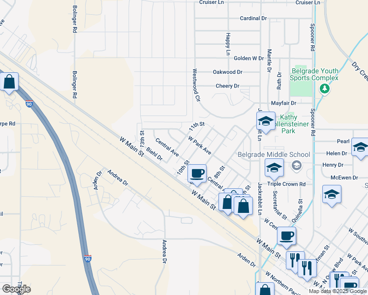 map of restaurants, bars, coffee shops, grocery stores, and more near 102 11th Street in Belgrade