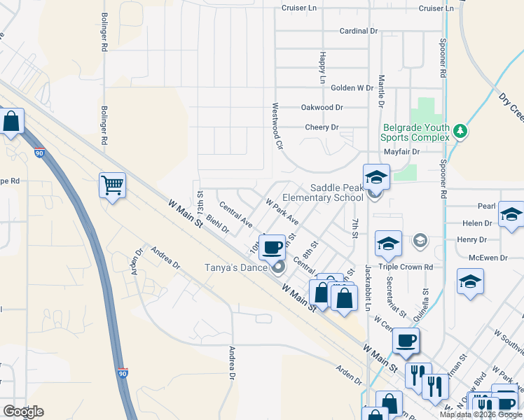 map of restaurants, bars, coffee shops, grocery stores, and more near 102 11th Street in Belgrade