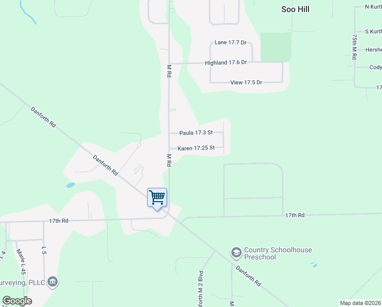 map of restaurants, bars, coffee shops, grocery stores, and more near 4901-4999 Karen 17.25 Street in Escanaba