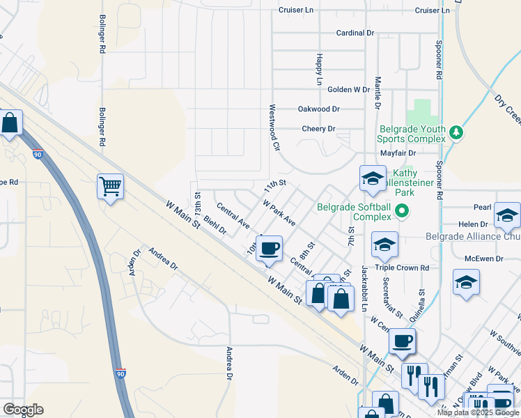 map of restaurants, bars, coffee shops, grocery stores, and more near 102 11th Street in Belgrade