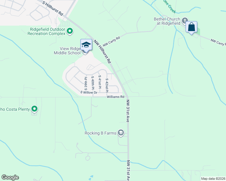 map of restaurants, bars, coffee shops, grocery stores, and more near 4132 South Kennedy Drive in Ridgefield