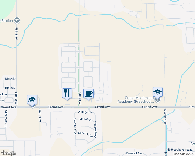 map of restaurants, bars, coffee shops, grocery stores, and more near 1712 West Thunder Mountain Road in Billings