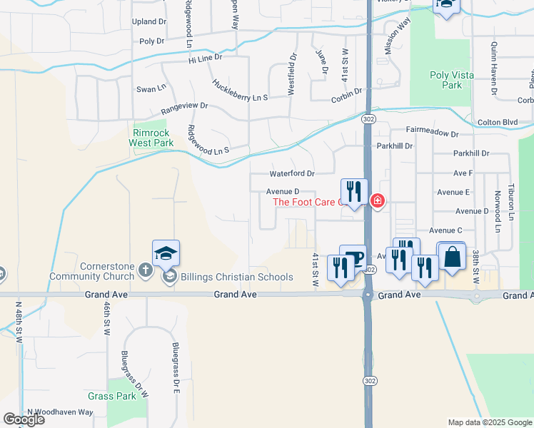 map of restaurants, bars, coffee shops, grocery stores, and more near 4225 Julaura Ln in Billings