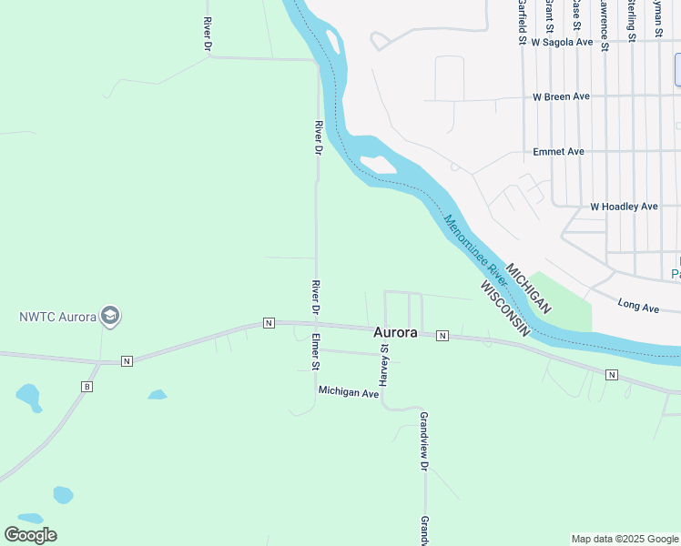 map of restaurants, bars, coffee shops, grocery stores, and more near W848 County Road N in Niagara