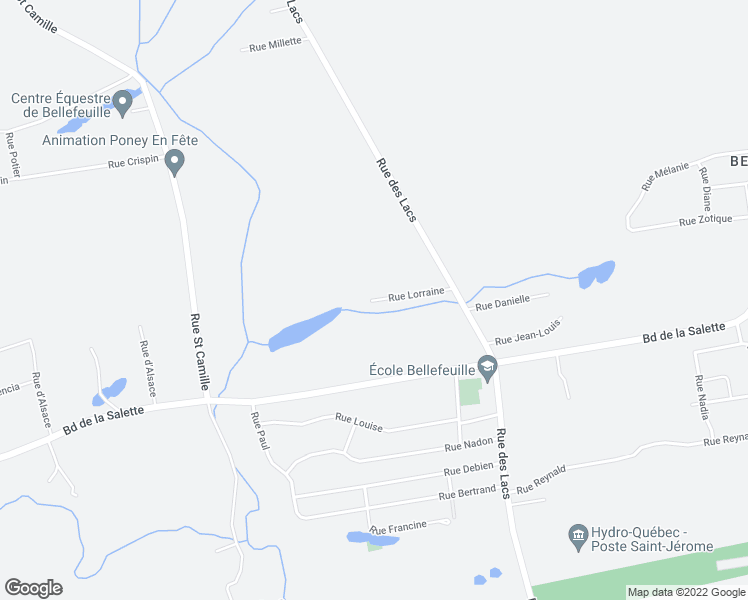 map of restaurants, bars, coffee shops, grocery stores, and more near 1015 Rue Lorraine in Saint-Jérôme