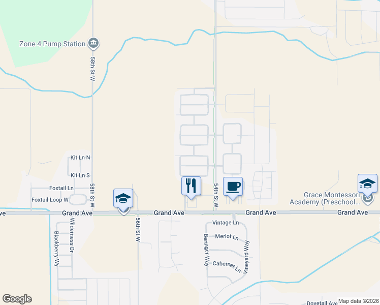 map of restaurants, bars, coffee shops, grocery stores, and more near 5423 Castle Stone Ave in Billings