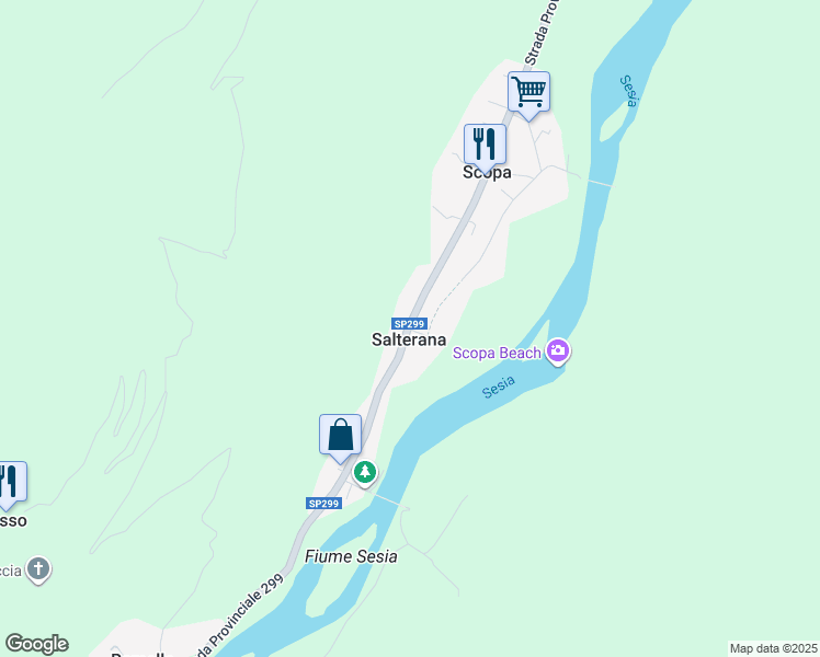 map of restaurants, bars, coffee shops, grocery stores, and more near 87 Via Monte Rosa in Salterana